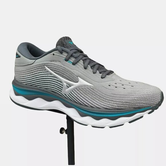Mizuno Wave Sky 5 Women's Running Shoes Size 7.5 Gray/Aqua Removable Insoles - Picture 1 of 15